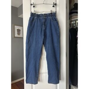 Aaron & Amber Baggy High Waist Mom Jeans Medium Wash Y2K Retro Size Large